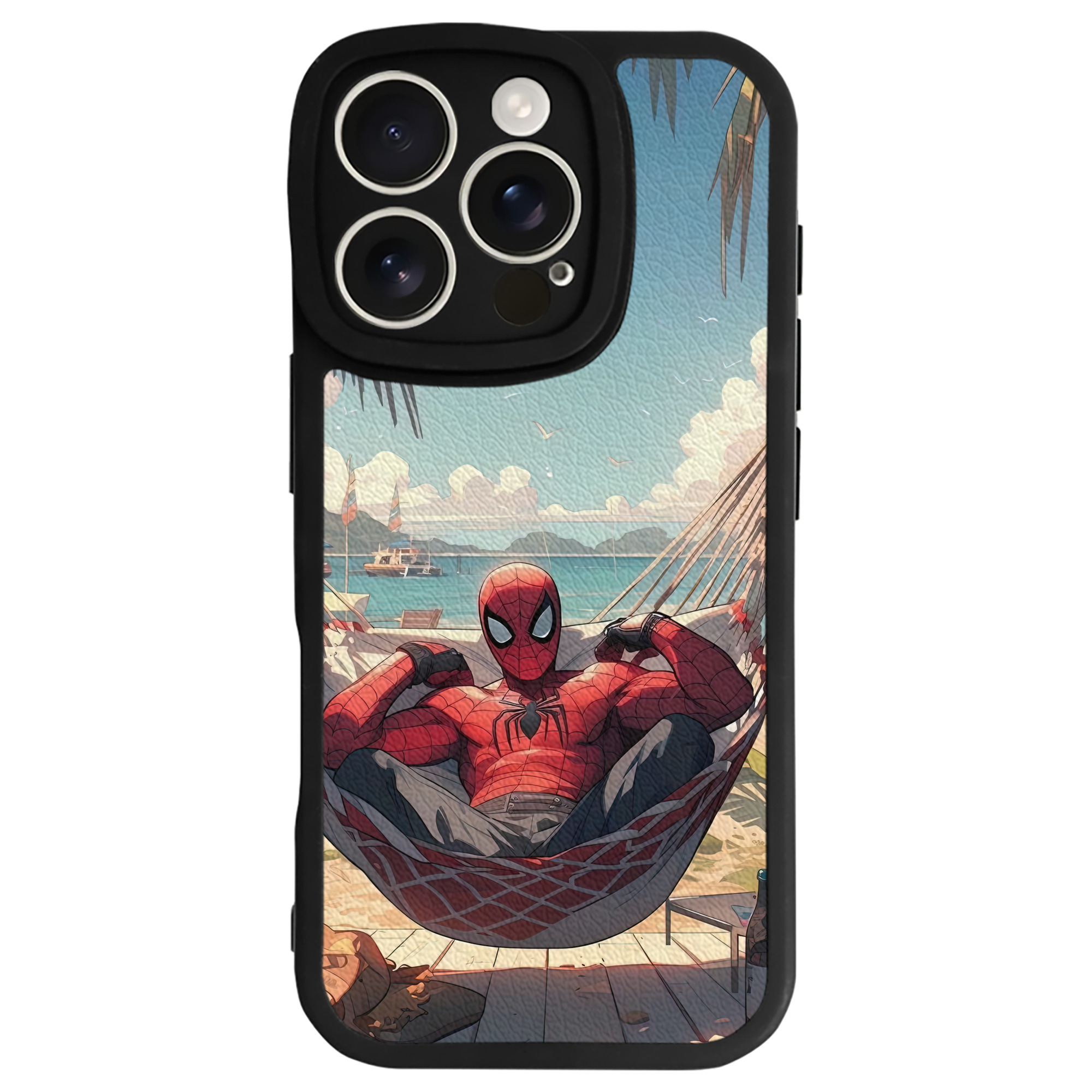 Spider Man スパイダーマン 【iPhone 16シリーズ対応】シリコンスマホケース（レザー調） 材質：シリコン